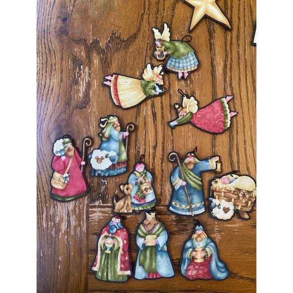 Vintage Fabric Christmas Nativity Ornaments Set - Picture 2 of 12